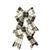 PREFORMED GIFT BOW IN FABRIC PLAID PRINT BLACK/WHI