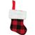 MINI STOCKING 6" W/FAUX WHITE FUR CUFF RED/BLACK C