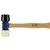 24 OZ BLACK AND GRAY RUBBER MALLET WITH WOODEN HAN