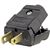 Easy Grip PLUG 2 WIRE 15A-125V, IN BLACK